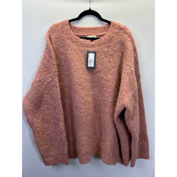 Universal Thread Fuzzy Boucle Knit Sweater Women's 4X Pink Cozy Soft Girl NWT - Picture 2 of 8